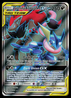 Pokemon Card - Greninja & Zoroark GX Unbroken Bonds 200/214 Rare Ultra 2019 - Image 1