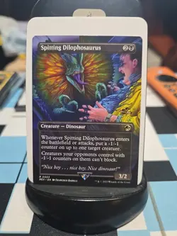 Spitting Dilophosaurus (Borderless) [REX - 3] - NM [Normal] TCG MTG - Image 1