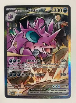Pokemon TCG: Team Rocket's Nidoking ex 233/182 Sv10: Destined Rivals Holo - Image 1