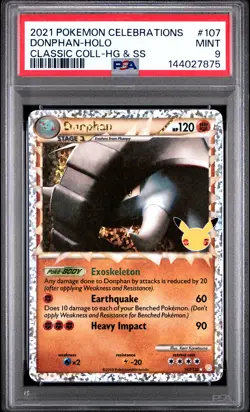 2021 POKEMON CELEBRATIONS CLASSIC COLLECTION #107 DONPHAN-HOLO PSA 9 - Image 1
