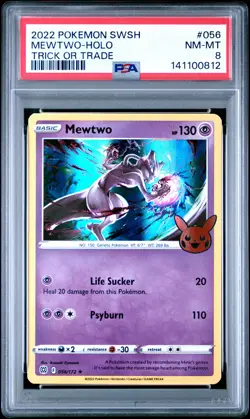 2022 POKEMON SWORD & SHIELD BRILLIANT STARS #056 MEWTWO-HOLO PSA 8 - Image 1