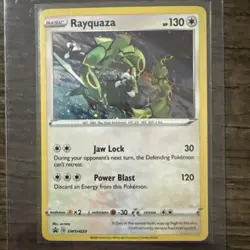 Pokemon TCG Rayquaza SWSH029 Cosmos Holo Black Star Promo Swirl NM - Image 1