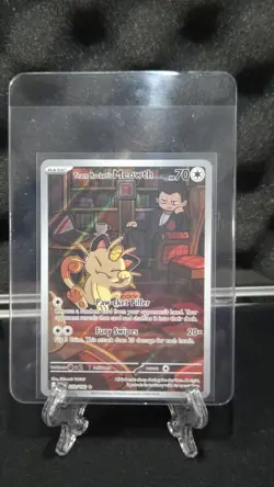 Pokemon TCG Team Rockets Meowth AR 203/182 Destined Rivals - Image 1