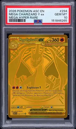2026 POKEMON ASC EN-ASCENDED HEROES MEGA HYPER RARE MEGA CHARIZARD Y EX PSA 10 - Image 1