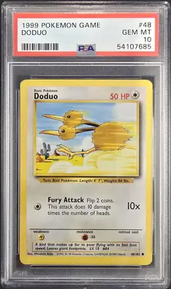 1999 POKEMON GAME #48 DODUO PSA 10 - Image 1
