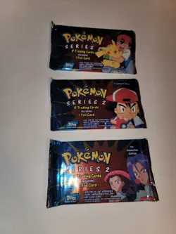 2000 Topps Pokemon Series 2 Trading Card packs (Three Packs Factory Sealed) - Image 1