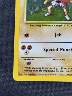 Pokemon TCG Hitmonchan 7/102 Base Set Holo Rare WOTC Card Played Condition - Image 5