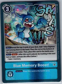 Blue Memory Boost! P-036 SR Digimon Promotion Cards - Digimon Card Game - NM - Image 1