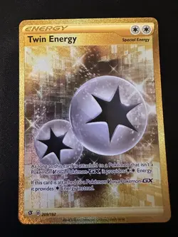 Pokemon Card Twin Energy 209/192 Rebel Clash Gold Secret Rare Near Mint - Image 1
