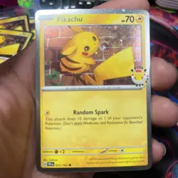 Pikachu 051 /162 Stamped 2026 Pokemon Day 30 Promo with coin TCG W/ SWIRL - Image 2