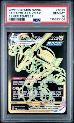 RAYQUAZA VMAX TG29/TG30 FULL ART SILVER TEMPEST POKEMON PSA 10 - Image 1
