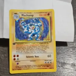 1st edition Pokemon Machamp Base Set Holo Rare 8/102 1999 100 HP Seismic Toss - Image 1