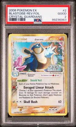 PSA 2 Blastoise (Delta Species) 2/100 Crystal Guardians Reverse Holo Pokemon - Image 1