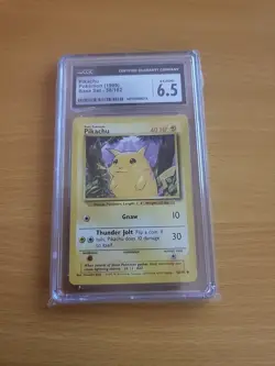Pokemon 1999 Pikachu 58/102 Yellow Cheeks Base Set WOTC Vintage CGC 6.5 Graded - Image 1