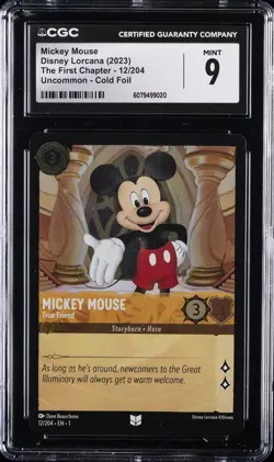 2023 DISNEY LORCANA THE FIRST CHAPTER - UNCOMMON - COLD FOIL MICKEY MOUSE CGC 9 - Image 1