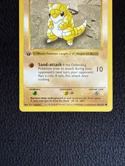 Sandshrew 62/102 Shadowless 1st Edition Base Set Pokemon Card LP - Image 3