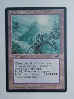 MTG Lake of the Dead Alliances Rare Land 1996 Near Mint Magic The Gathering - Image 1
