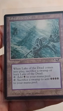 MTG Lake of the Dead Alliances Rare Land 1996 Near Mint Magic The Gathering - Image 2