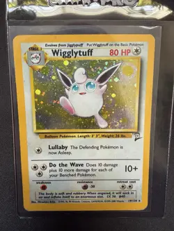 POKEMON WIGGLYTUFF BASE SET 2 HOLO RARE #19/130 80HP ENGLISH 1999 - Image 1