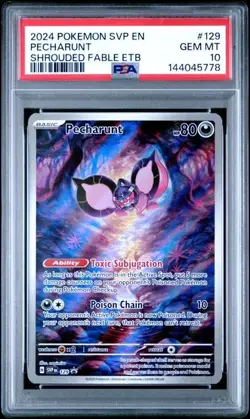 2024 POKEMON SVP EN-SV BLACK STAR PROMO #129 PECHARUNT PSA 10 - Image 1