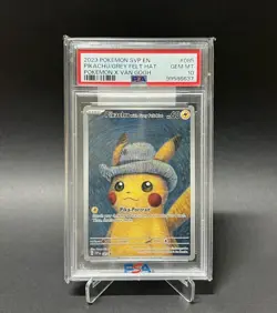 2023 POKEMON SVP EN-SV BLACK STAR PROMO #085 PIKACHU WITH GREY FELT HAT PSA 10!! - Image 1
