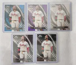 2024 Topps Chrome Black BRYCE HARPER Phillies 5 Card Lot /75, /150, /199, Basex2 - Image 1