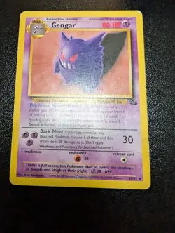 Pokemon Gengar Fossil Card 20/62 Unlimited Regular TCG Rare MP - Image 1