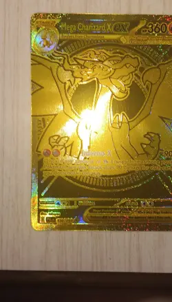 Mega Charizard X EX Full Art Gold Foil Pokemon Card 130/094 Stage 2 - Image 1