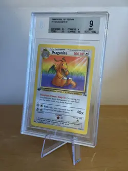 Dragonite Pokemon 1999 Fossil 1st Edition Non Holo Rare 19/62 WOTC BGS 9 MINT - Image 1