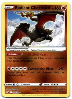 Radiant Charizard 020/159 Radiant Rare Crown Zenith Pokemon Holo Near Mint - Image 1