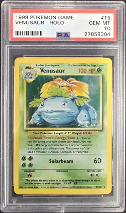 1999 POKEMON GAME #15 VENUSAUR HOLO PSA 10 - Image 1