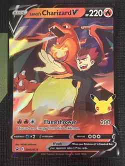 2021 POKEMON CELEBRATIONS BLACK STAR PROMO LANCE'S CHARIZARD V SWSH133 - Image 1