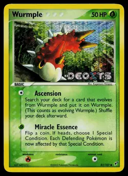 Pokemon Card - Wurmple Deoxys 82/107 Reverse Holo Stamped - Image 1