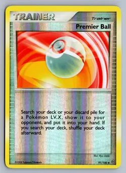 PREMIER BALL 91/100 UNCOMMON STORMFRONT POKEMON REVERSE HOLO MP - Image 1