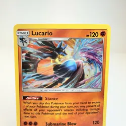 Pokemon Lucario SM54 English Black Star Promo Cosmos Holo - Image 3