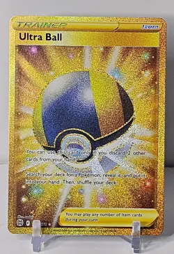 Pokemon Ultra Ball Gold Secret Rare Holo Foil 186/172 - Image 1