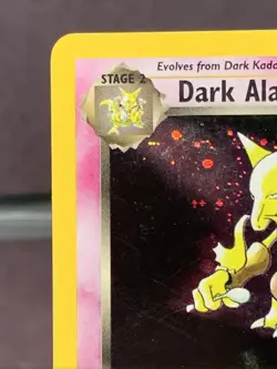 Pokemon TCG Dark Alakazam 1/82 Team Rocket Holo Rare WOTC VTG 2000 Swirl - Image 2