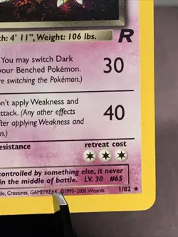 Pokemon TCG Dark Alakazam 1/82 Team Rocket Holo Rare WOTC VTG 2000 Swirl - Image 4