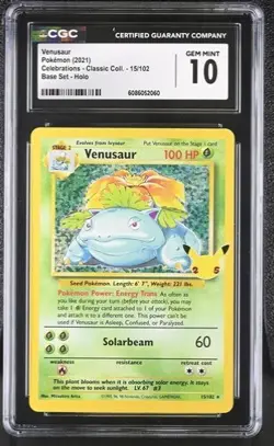 Pokemon celebrations Venusaur 15/102 CGC Gem Mint 10 - Image 1