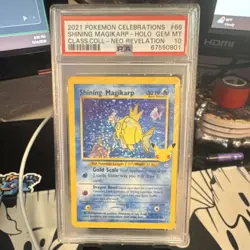 2021 Pokemon Shining Magikarp 66/64 Holo Classic Collection Celebrations PSA 10 - Image 1
