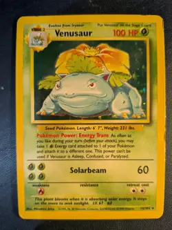 Vensaur Base Set Holo 15/102 Pokemon Card - Image 2