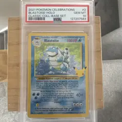 PSA 10 Blastoise 2/102 Pokemon Celebrations Classic Collection Holo Graded Card - Image 1
