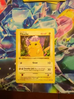Pikachu 1st Edition Base Set Shadowless Card 58/102 Yellow Cheeks - Image 1