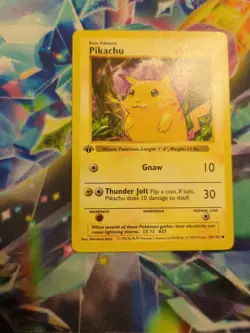 Pikachu 1st Edition Base Set Shadowless Card 58/102 Yellow Cheeks - Image 3