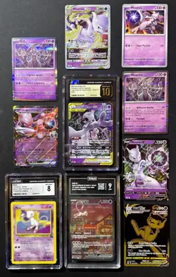 CGC Pristine 10 Mewtwo & Mew GX Tag Team #52, Mew Ex #53, & more! 10 Card Lot. - Image 1