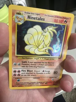 Pokemon TCG Ninetales 12/102 Base Set Unlimited Holo Rare Vintage 1999 WOTC - Image 1