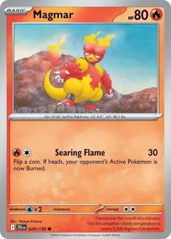 Pokemon Magmar - 020/159 - Common - Reverse Holo NM-Mint Journey Together - Image 1