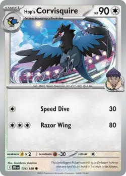 Pokemon Hop's Corvisquire - 134/159 - Common - Reverse Holo NM-Mint Journey Toge - Image 1