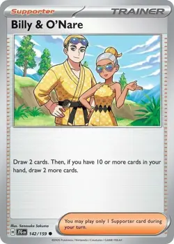 Pokemon Billy & O'Nare - 142/159 - Common - Reverse Holo NM-Mint Journey Togethe - Image 1