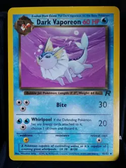 Pokemon TCG Dark Vaporeon 45/82 Team Rocket English NM - Image 1